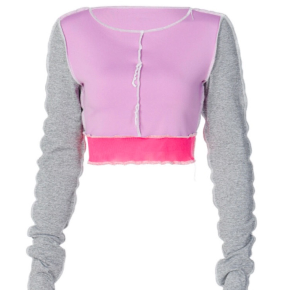 Patch work long sleeve top